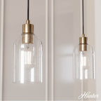 Hunter 45227 Alturas Gold Lochemeade Alturas Gold With Clear Seeded Glass 1 Light Pendant Ceiling Light Fixture Image 4