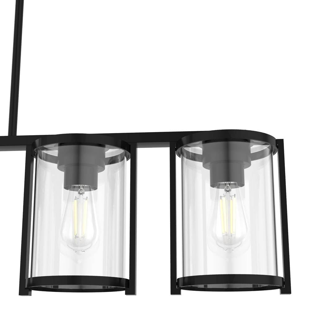 Hunter Astwood Matte Black With Clear Glass 5 Light Chandelier Ceiling Light Fixture