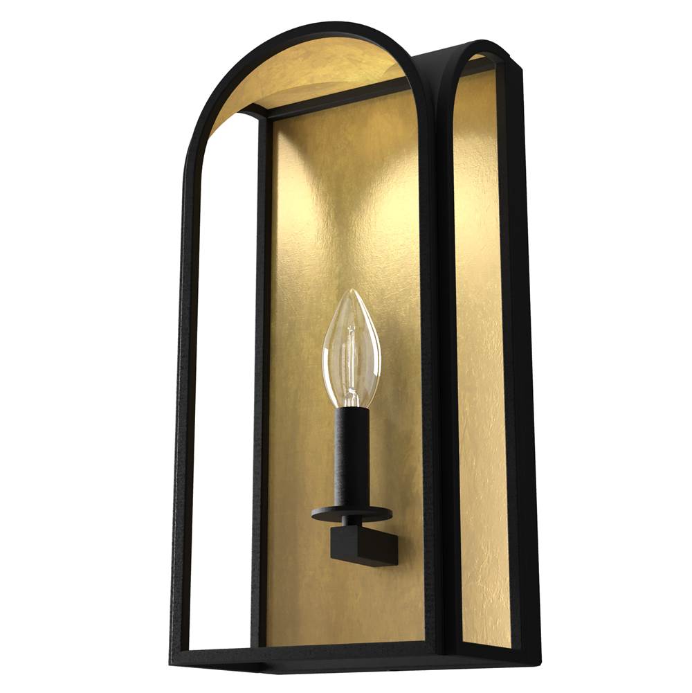 Hunter 19729 Natural Iron Hunter Dukestown Natural Iron And Gold Leaf 1 Light Sconce Wall Light Fixture Image 1