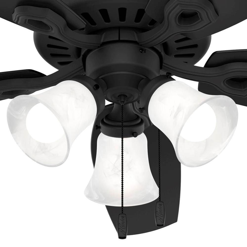 Hunter Builder 52 Inch Builder Matte Black Ceiling Fan With Led Light Kit And Pull Chain