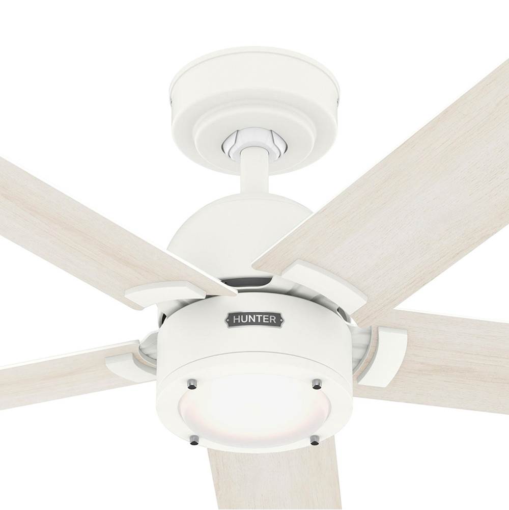 Hunter 52851 Fresh White 52 Inch Erling Energy Star Fresh White Ceiling Fan With Led Light Kit And Handheld Remote Image 4