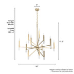 Hunter 19529 Palm Gold Hunter Sunjai Palm Gold 12 Light Chandelier Ceiling Light Fixture Image 4