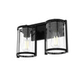 Hunter 48000 Matte Black Astwood Matte Black With Clear Glass 2 Light Vanity Wall Light Fixture Image 1