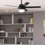 Hunter 52385 Matte Black 52 Inch Anslee Matte Black Ceiling Fan With Led Light Kit And Pull Chain Image 3