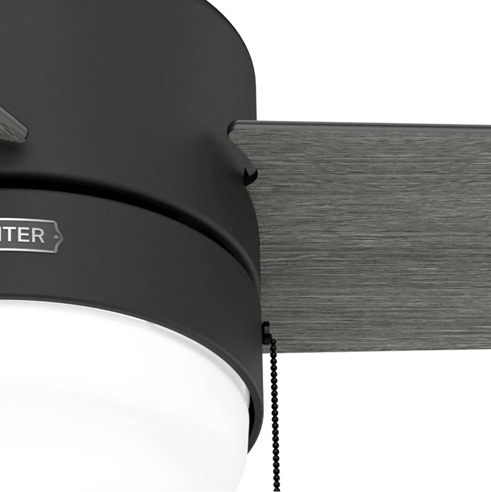 Hunter 51949 Matte Black 52 Inch Brunner Matte Black Low Profile Ceiling Fan With Led Light Kit And Pull Chain Image 7