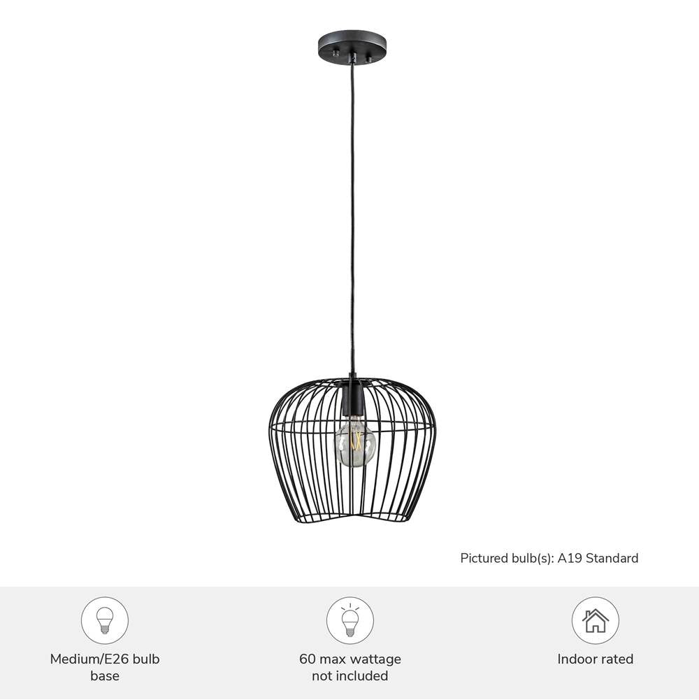 Hunter 48240 Matte Black Hunter Redding Matte Black 1 Light Medium Pendant Ceiling Light Fixture Image 6