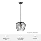 Hunter 48240 Matte Black Hunter Redding Matte Black 1 Light Medium Pendant Ceiling Light Fixture Image 6