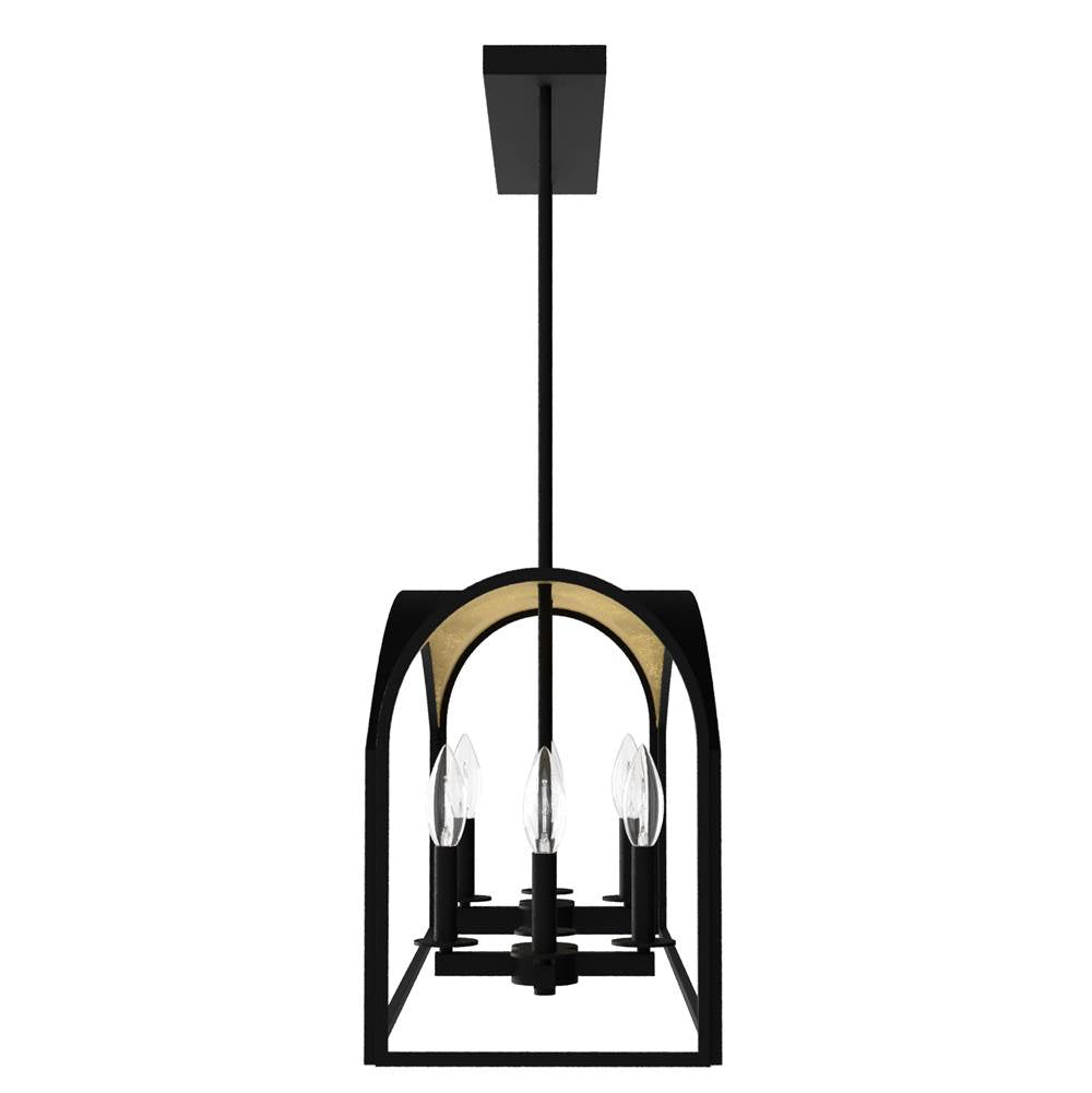 Hunter 19731 Natural Iron Hunter Dukestown Natural Iron And Gold Leaf 8 Light Chandelier Ceiling Light Fixture Image 2