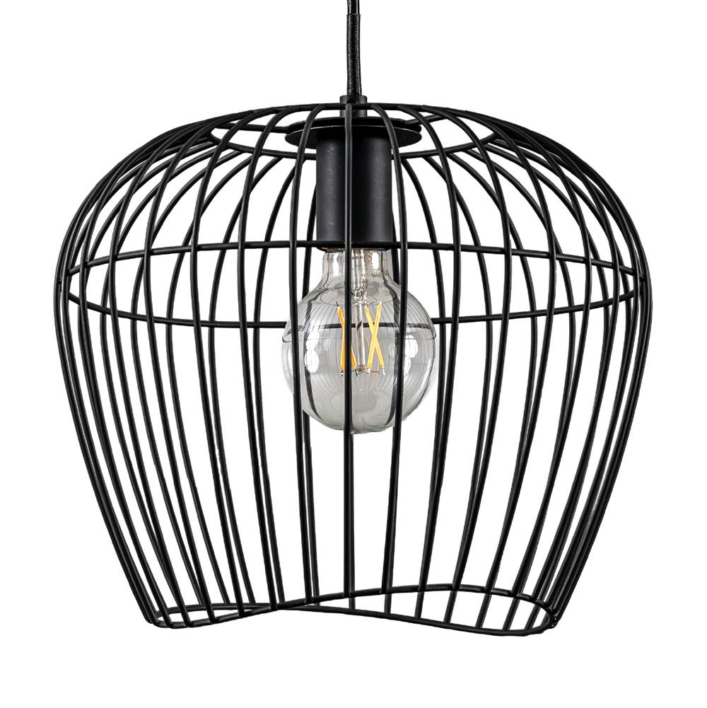 Hunter 48240 Matte Black Hunter Redding Matte Black 1 Light Medium Pendant Ceiling Light Fixture Image 1