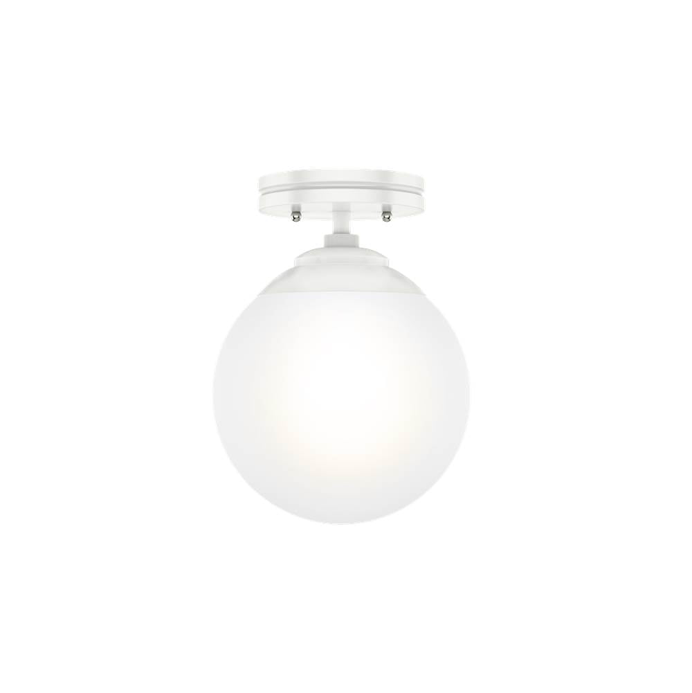 Hunter 19021 Matte White Hepburn 1 Light Flush Mount Image 1