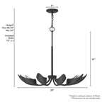 Hunter 48222 Matte Black Hunter Juneway Matte Black 10 Light Medium Chandelier Ceiling Light Fixture Image 5