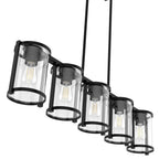 Hunter 48013 Matte Black Astwood Matte Black With Clear Glass 5 Light Chandelier Ceiling Light Fixture Image 9