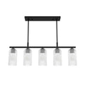 Hunter 13232 Matte Black Beverly Glen Matte Black With Clear Glass 5 Light Chandelier Ceiling Light Fixture Image 1