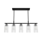Hunter 13232 Matte Black Beverly Glen Matte Black With Clear Glass 5 Light Chandelier Ceiling Light Fixture Image 1