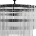 Hunter 13143 Matte Black Ontario Matte Black With Clear Glass 6 Light Chandelier Ceiling Light Fixture Image 3