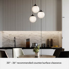 Hunter 19757 Matte Black Hepburn Matte Black With Cased White Glass 3 Light Cluster Ceiling Light Fixture Image 2