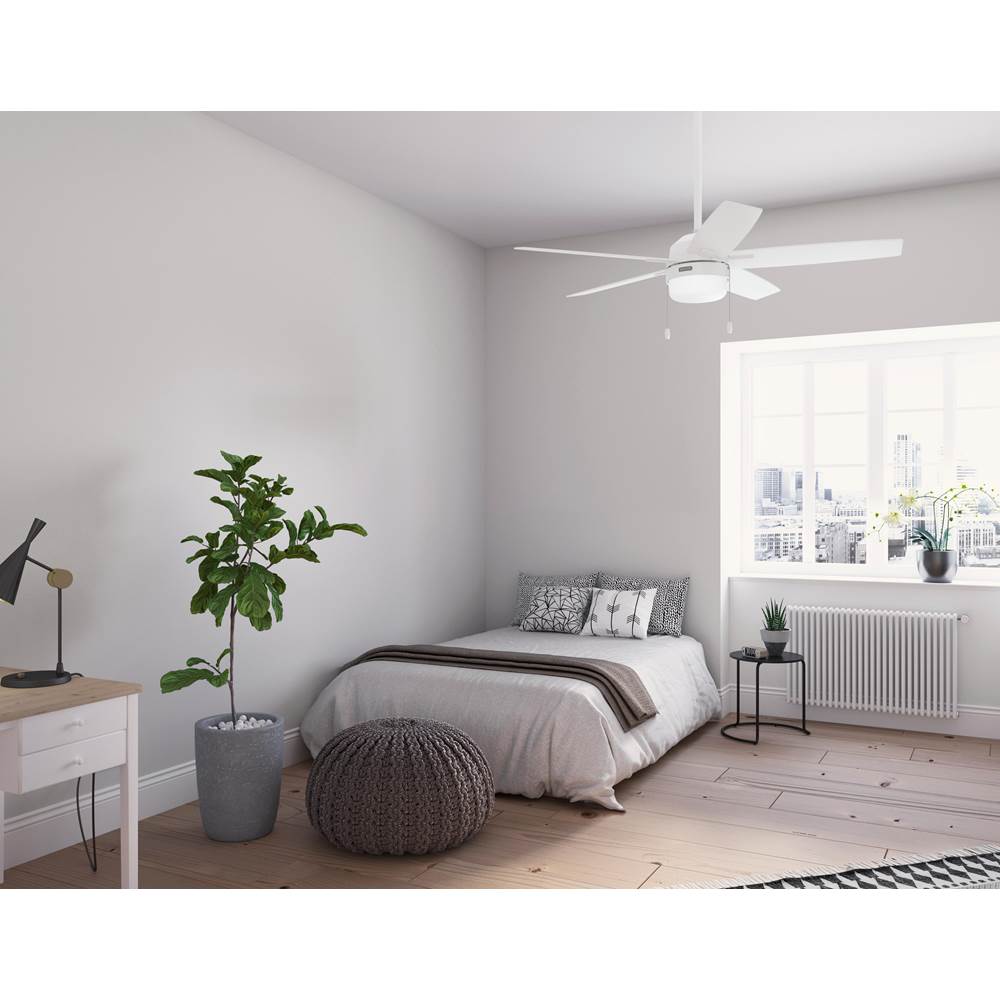 Hunter 52773 Fresh White 52 Inch Anisten Fresh White Ceiling Fan With Led Light Kit And Pull Chain Image 2