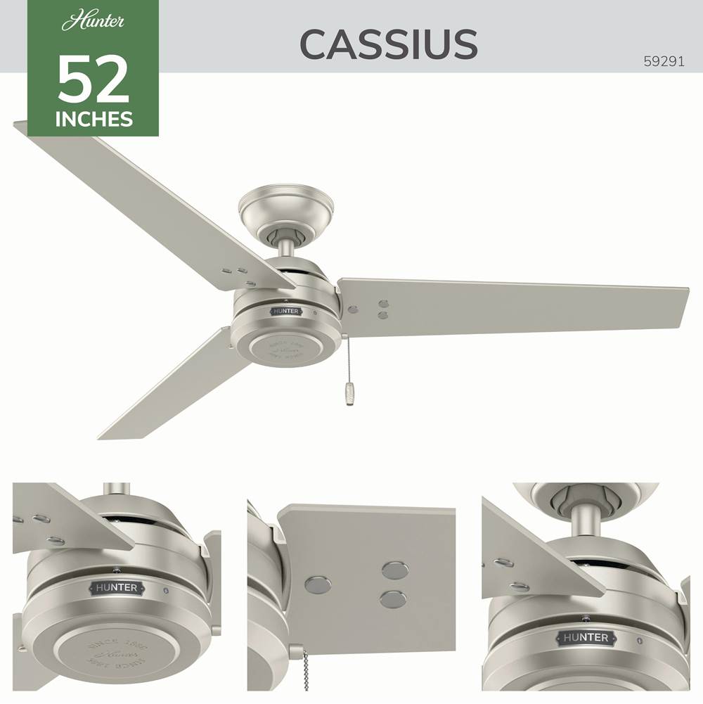 Hunter 59291 Matte Nickel 52 Inch Cassius Matte Nickel Image 8