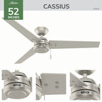 Hunter 59291 Matte Nickel 52 Inch Cassius Matte Nickel Image 8