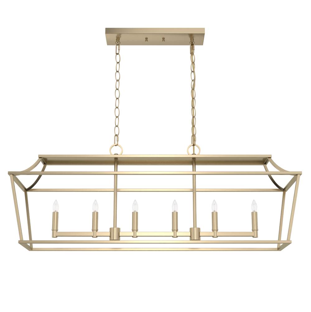 Hunter 19078 Alturas Gold Hunter Laurel Ridge Alturas Gold 6 Light Chandelier Ceiling Light Fixture Image 1