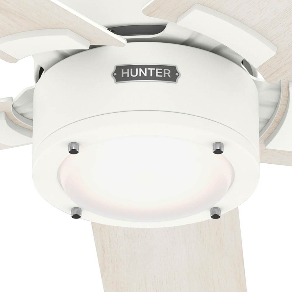 Hunter Erling 52 Inch Erling Energy Star Fresh White Ceiling Fan With Led Light Kit And Handheld Remote