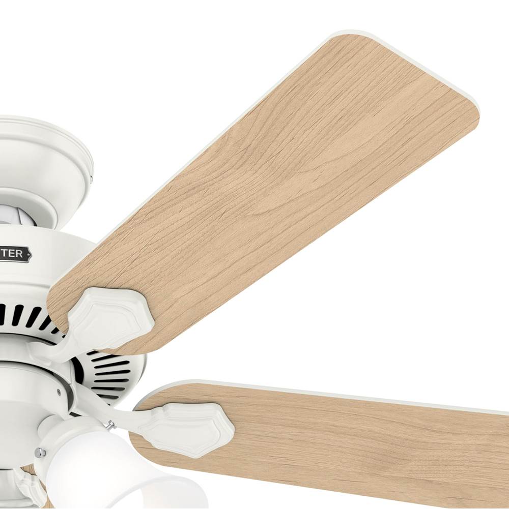 Hunter 52777 Fresh White Hunter 44 Inch Swanson Fresh White Ceiling Fan With Led Light Kit And Pull Chain Image 4