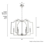 Hunter 19573 Brushed Nickel Zoanne 6 Light Chandelier 24 Inch Image 2