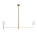 Hunter 13253 Luxe Gold,Off White Linen Camelia Stem Jasmine Roth 2 Light Linear Chandelier Image 1