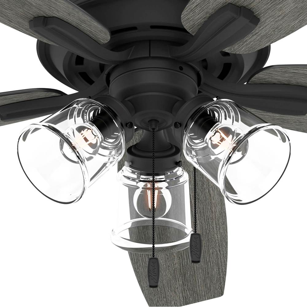 Hunter Dondra 60 Inch Dondra Matte Black Ceiling Fan With Led Light Kit And Pull Chain