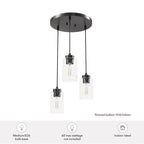 Hunter 13064 Noble Bronze Hartland Noble Bronze With Seeded Glass 3 Light Cluster Ceiling Light Fixture Image 3