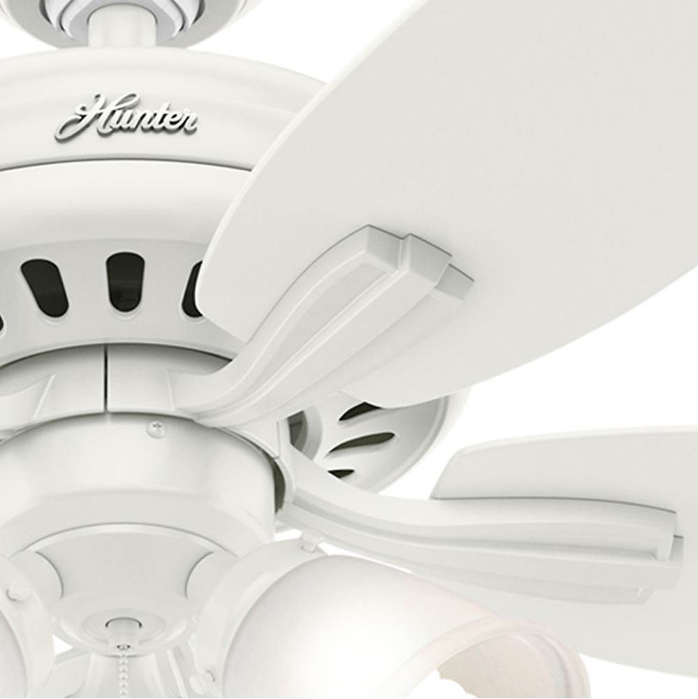 Hunter 53316 Fresh White 52'' Newsome-fresh White-3 Light Image 4