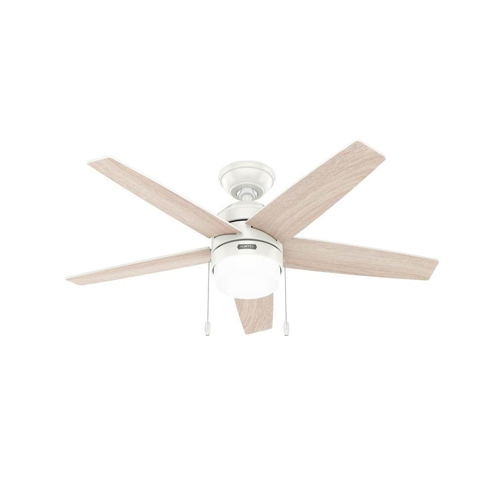 Hunter 52494 Fresh White 44 Inch Bardot Fresh White Ceiling Fan With Led Light Kit And Pull Chain Image 6