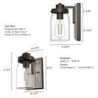 Hunter 48017 Onyx Bengal,Barnwood Devon Park Onyx Bengal And Barnwood With Clear Glass 1 Light Sconce Wall Light Fixture Image 3