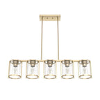 Hunter 48014 Alturas Gold Astwood Alturas Gold With Clear Glass 5 Light Chandelier Ceiling Light Fixture Image 8