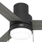 Hunter 51949 Matte Black 52 Inch Brunner Matte Black Low Profile Ceiling Fan With Led Light Kit And Pull Chain Image 2