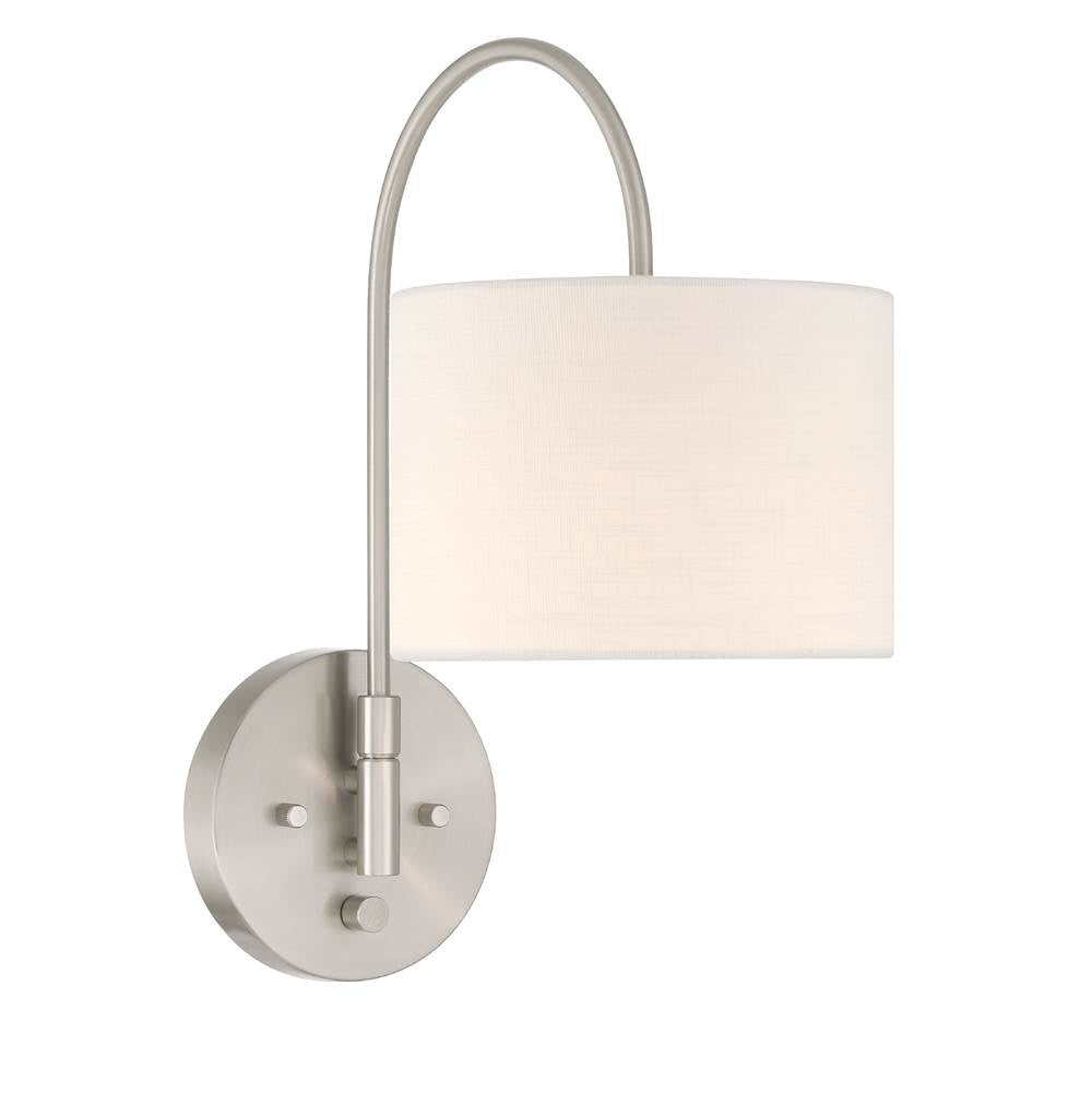 Hunter 48178 Brushed Nickel Horizon 1 Light Large Pin Up Sconce Brushed Nickel Image 3