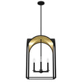 Hunter 19733 Natural Iron Hunter Dukestown Natural Iron And Gold Leaf 4 Light Pendant Ceiling Light Fixture Image 1