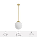 Hunter 19847 Painted Modern Brass Hepburn Painted Modern Brass With Cased White Glass 1 Light Pendant Ceiling Light Fixture Image 3
