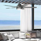 Hunter 52612 Matte Silver Hunter 52 Inch Skyflow Matte Silver Weathermax Indoor / Outdoor Ceiling Fan With Led Light Kit And Wall Control Image 3