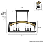 Hunter 19731 Natural Iron Hunter Dukestown Natural Iron And Gold Leaf 8 Light Chandelier Ceiling Light Fixture Image 5