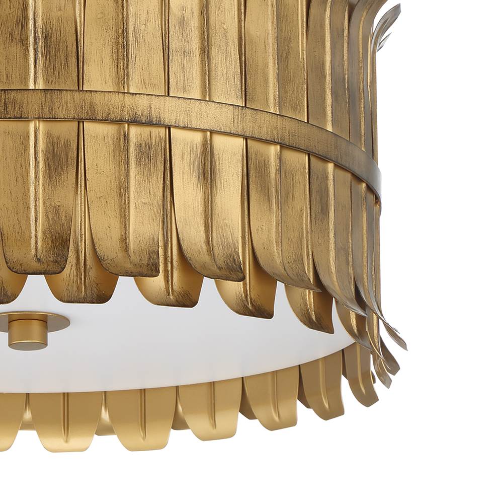Hunter 48258 Brushed Luxe Gold Valdaz 3 Light Large Flush Gold Image 2