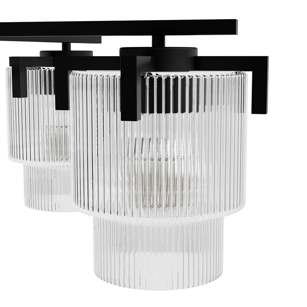 Hunter Ontario Matte Black With Clear Glass 5 Light Chandelier Ceiling Light Fixture