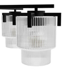 Hunter Ontario Matte Black With Clear Glass 5 Light Chandelier Ceiling Light Fixture