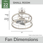 Hunter 50106 Brushed Nickel 22 In Bridgette Fandelier - Brushed Nickel Image 4