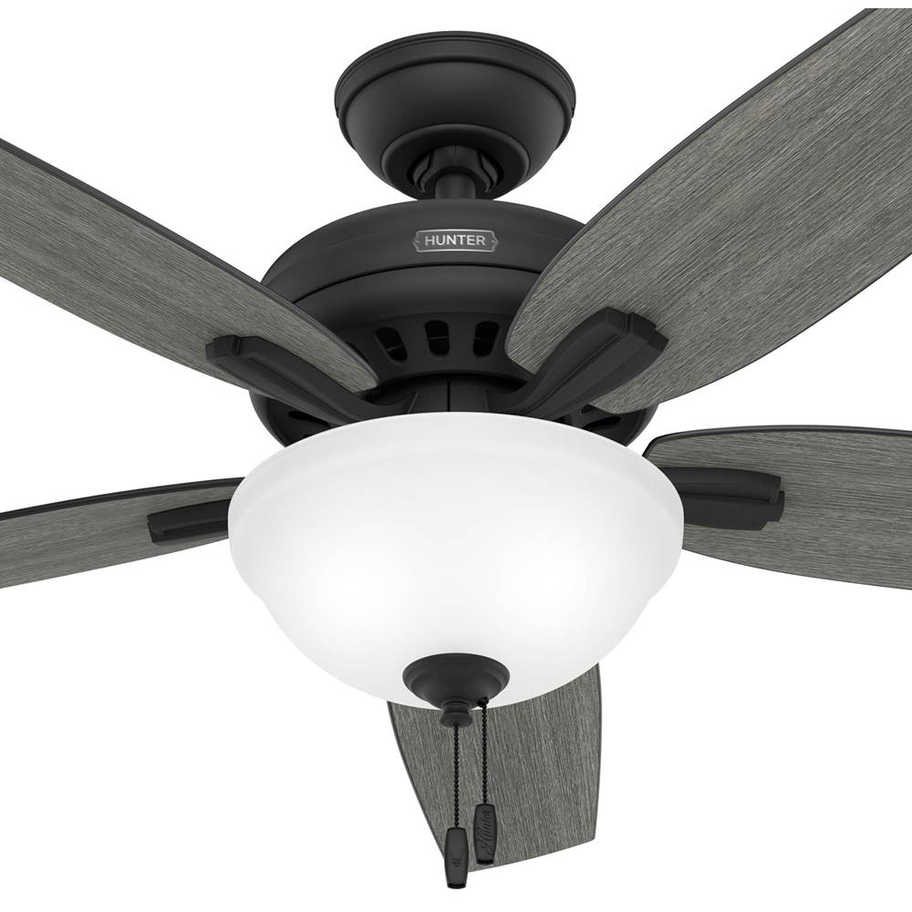 Hunter 52395 Matte Black 52 Inch Newsome Matte Black Ceiling Fan With Led Light Kit And Pull Chain Image 2
