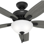 Hunter 52395 Matte Black 52 Inch Newsome Matte Black Ceiling Fan With Led Light Kit And Pull Chain Image 2
