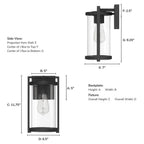 Hunter 46066 Matte Black Astwood Outdoor 1 Light Small Wall Light Black Image 5