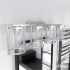 Hunter 48010 Brushed Nickel Astwood Brushed Nickel With Clear Glass 4 Light Vanity Wall Light Fixture Image 4