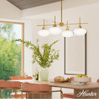 Hunter 13190 Luxe Gold Getty Luxe Gold With Cased White Glass 4 Light Chandelier Ceiling Light Fixture Image 3