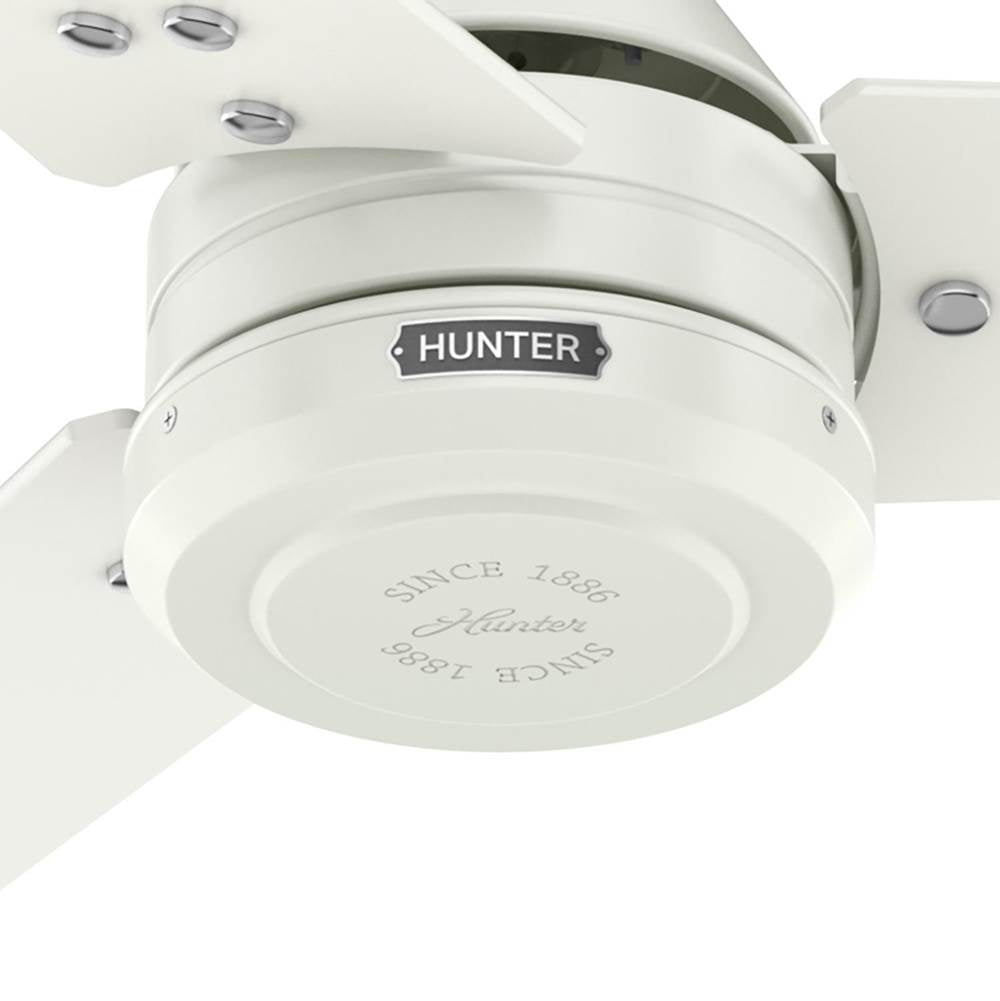 Hunter 52980 Fresh White 60 Inch Cassius Energy Star Fresh White Damp Rated Ceiling Fan And Wall Control Image 8